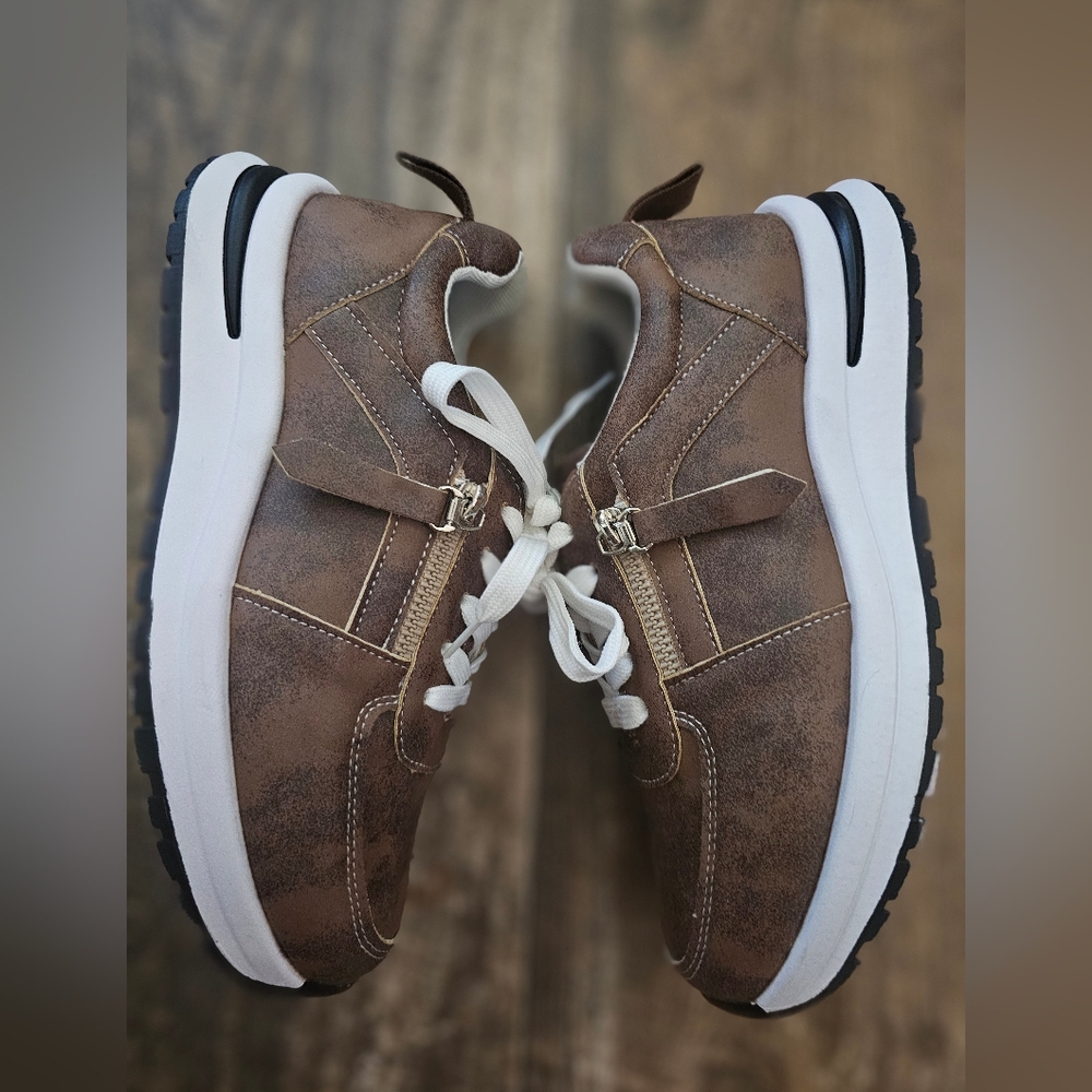 Faux Leather Sneakers Sz 7.5 (38)